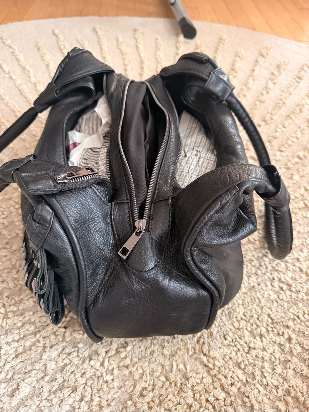 Miu Miu Black Leather Studded Hobo Bag - Picture 11 of 11